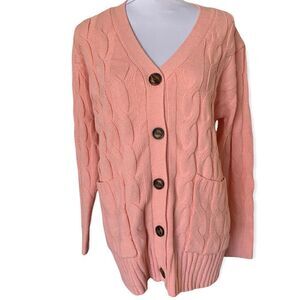 NWT Boutique women’s cable knit cardigan sweater sz S